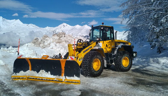 déneigement sur la station de ski Arc 1600